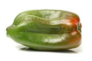 green pepper on white background
