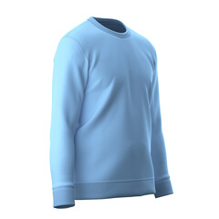 Crewneck Sweatshirt, 3D render three quarter view, isolated on white background