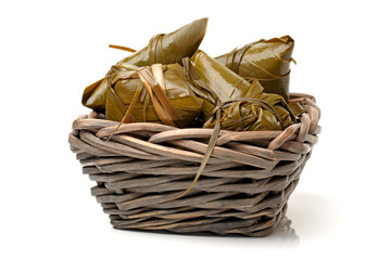 Obraz premium Rice dumpling on white background