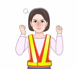 Obraz premium 交通安全と女性