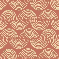 Behang Geometrische vormen Naadloze abstracte patroon. Vector illustratie. Eenvoudige Scandinavische stijlvolle textuur. Regenboog herhalen. Geometrische hand getekende illustratie.