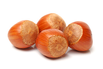 hazelnuts isolated on white