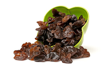 black fungus on white background