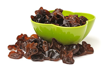 black fungus on white background
