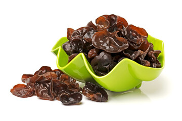 black fungus on white background