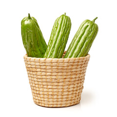 Bitter melon , Bitter gourd on white background