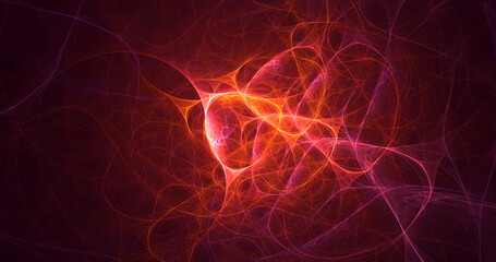 3D rendering abstract multicolor fractal light background