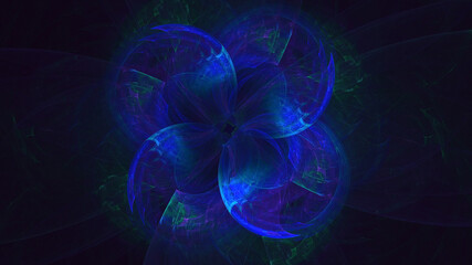 3D rendering abstract multicolor fractal light background