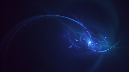 3D rendering abstract blue fractal light background
