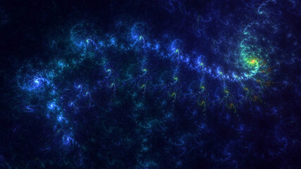 3D rendering abstract blue fractal light background