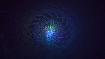 Obraz premium 3D rendering abstract blue fractal light background