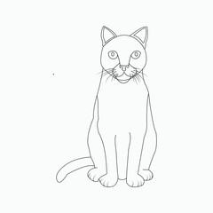 Drawn cute cat Vector