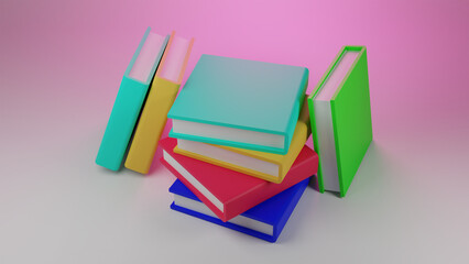 3d educational icon, book in 3d render, back to school icon