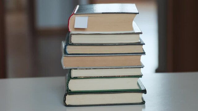 Animation of a stack of books