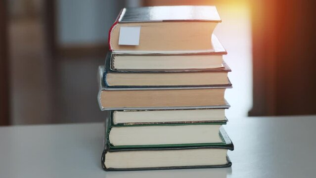 Animation of a stack of books