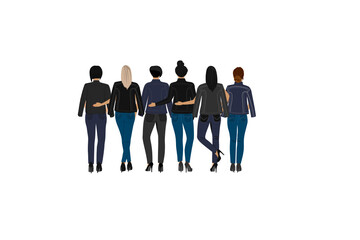 Best friends clipart Girls back view Family sisters. Besties