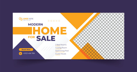 Real estate social media facebook cover and web banner template