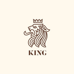 Heraldic lion head logo