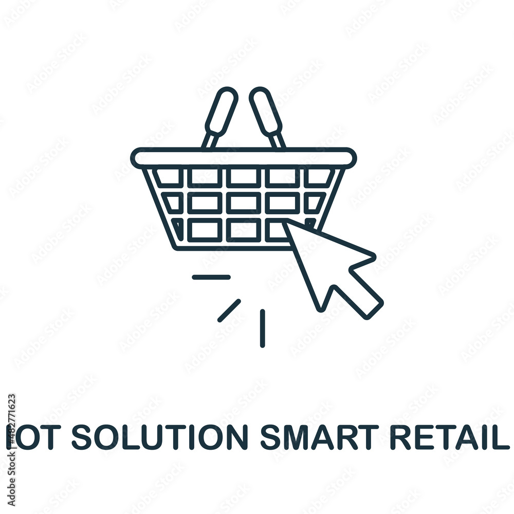 Poster smart retail icon. line element from iot solution collection. linear smart retail icon sign for web 