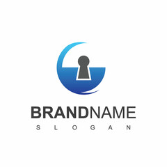 Security Logo Design Template, Cyber Secure Symbol