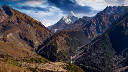 Papier Peint photo autocollant Ama Dablam View to Mount Ama Dablam, Khumbu Region, Nepal