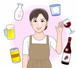色々なお酒と女性