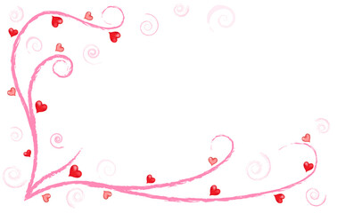  beautiful abstract background of red painted hearts, for Valentine's day