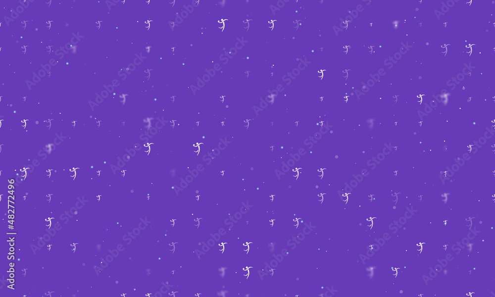 Aufkleber seamless background pattern of evenly spaced white handball symbols of different sizes and opacity. 