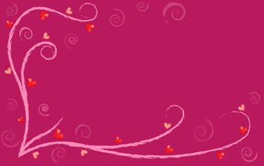  beautiful abstract background of red painted hearts, for Valentine's day