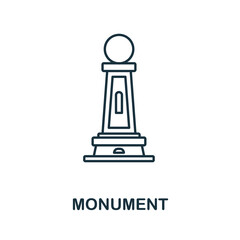 Monument icon. Line element from big city life collection. Linear Monument icon sign for web design, infographics and more.