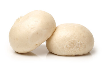 Chinese steamed roll. Close up on white background 