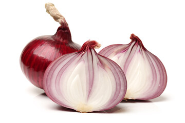 Red onion isolated on white background 
