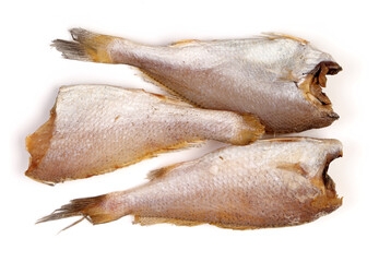 Yellow Croaker Fish On White background 
