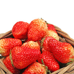 strawberries on white background