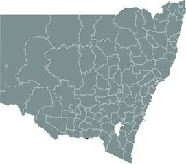 Black flat blank highlighted location map of the ALBURY LOCAL GOVERNMENT AREA inside gray administrative map of districts of Australian state of New South Wales, Australia