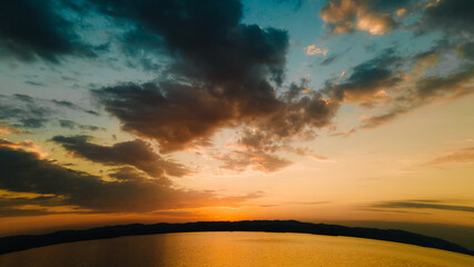 sunset over the river