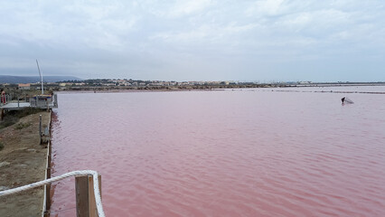 Saline Saint-Martin pink salt water natural color in Gruissan