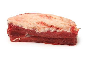 raw beef on white background