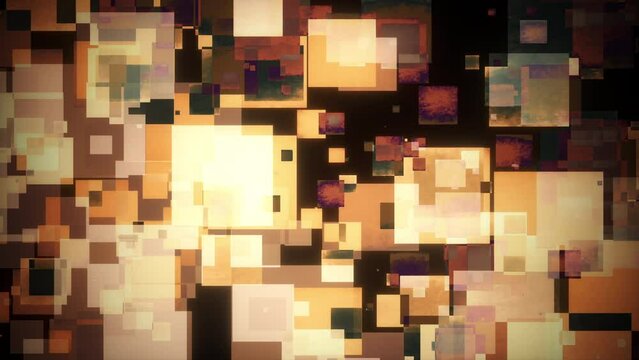 Abstract loop fast moving dark yellow grunge square stripes checker grid motion graphic element. Seamless looping tile pattern. 4K 3D Mosaic Square Til
