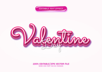 Valentine day text effect. candy font style effect