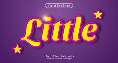 Fototapeta na wymiar Little editable text effect template style