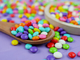 Colorful sweet candy. rainbow candy sprinkles.