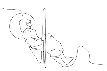 Naklejka premium Continuous line drawing of Jesus Christ vector illustration Testament Bible