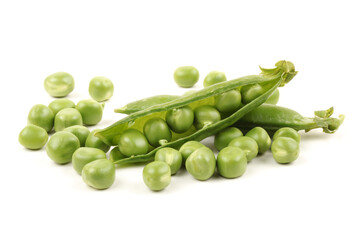 green peas isolated on white