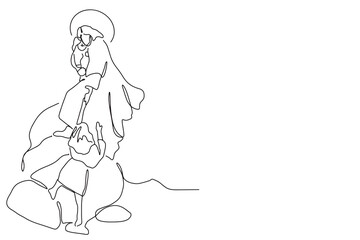 Continuous line drawing of Jesus Christ vector illustration Testament
Bible