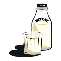 Milk bottle vector illustration