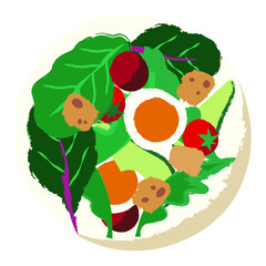 Salad bowl vector illustration