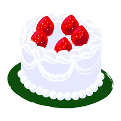 Strawberry cake vector illustration