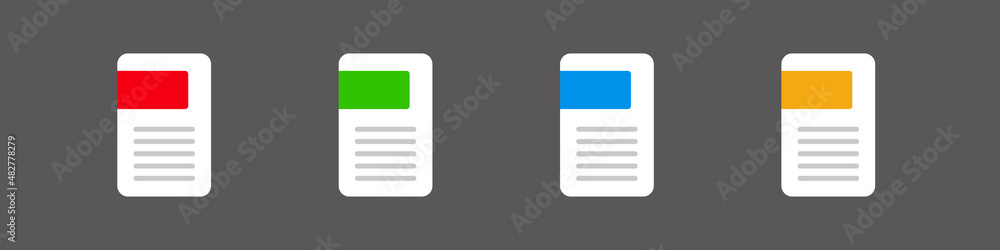 Poster a set of file icons isolated on a black background. vector.