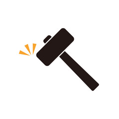 Hammering. Carpenter's working tool. Vector.